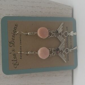 10- Pink Natural Stone Women's Handmade Earrings NWT